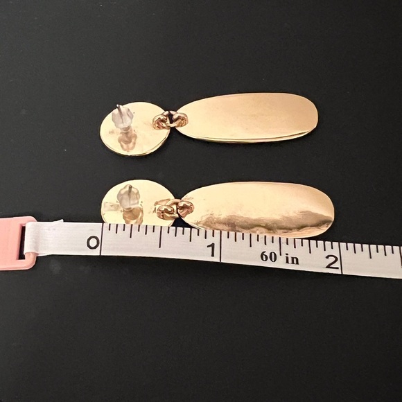 Elegant Gold Oval Drop Earrings HIGH SHINE DOUBLE DROP EARRINGS Banana Republic - Picture 8 of 8